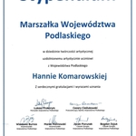 Stypendium Marszałka Województwa Podlaskiego dla Hanny Komarowskiej 01.jpg